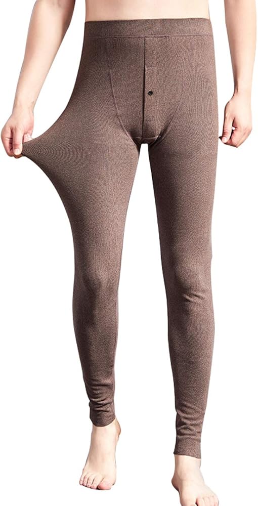 Men's Warm Stretchy Cotton Lined Base Layer Pants Thermal Underwear Ultra Soft Brushed Legging Pants