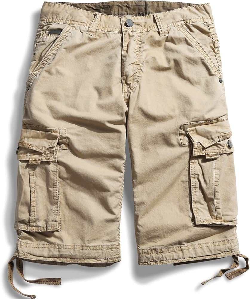 OCHENTA Men's Loose Fit Cargo Shorts with Multi Pockets