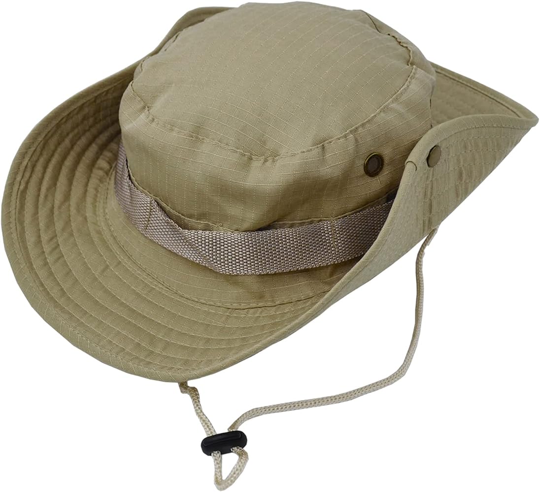 Taeku Fishing Hat, Wide Brim Boonie Hat Sun Protection Cap Breathable Safari Hat for Man Woman