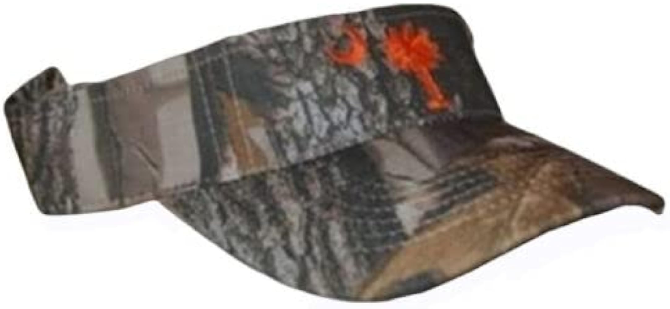 South Carolina Hunter Hunting Camouflage Camo W/Orange Palmetto Visor Hat (RUF)