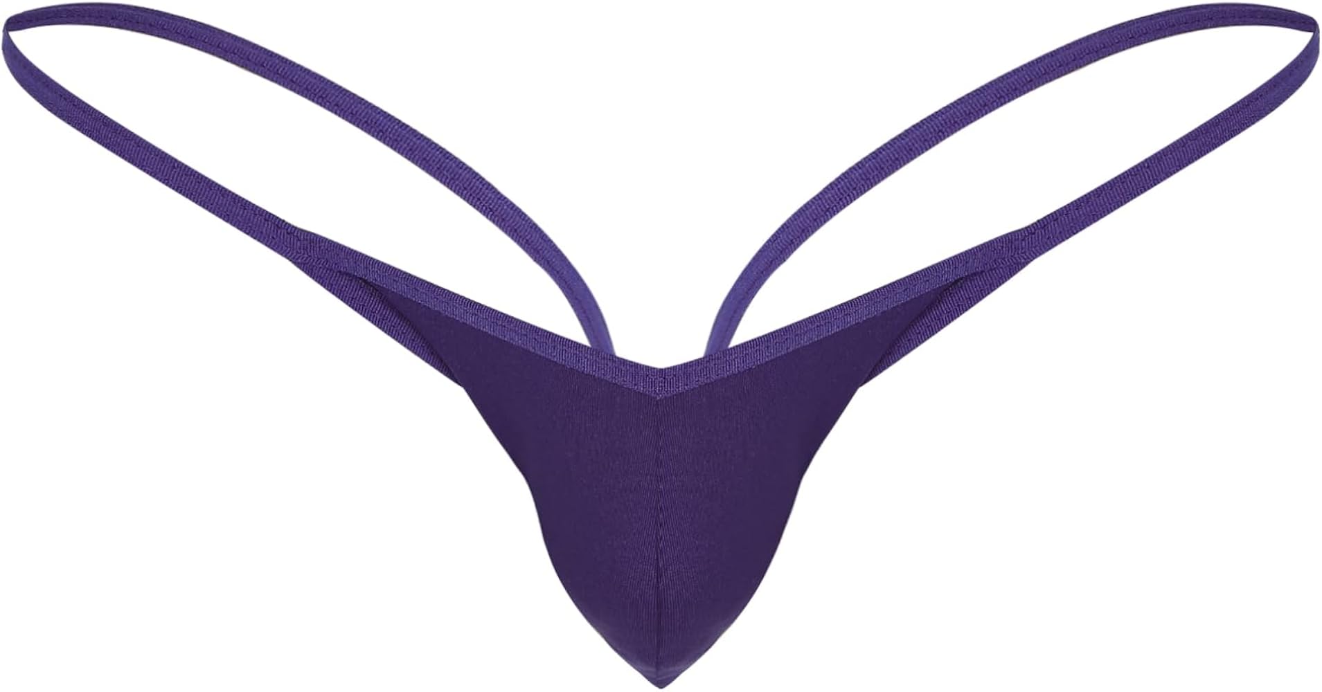 Mens Sexy Tanga Briefs V-string T-back G-string Low Rise Bulge Pouch Jockstrap Thong Underwear Purple Medium (Waist 36.0''-39.0")