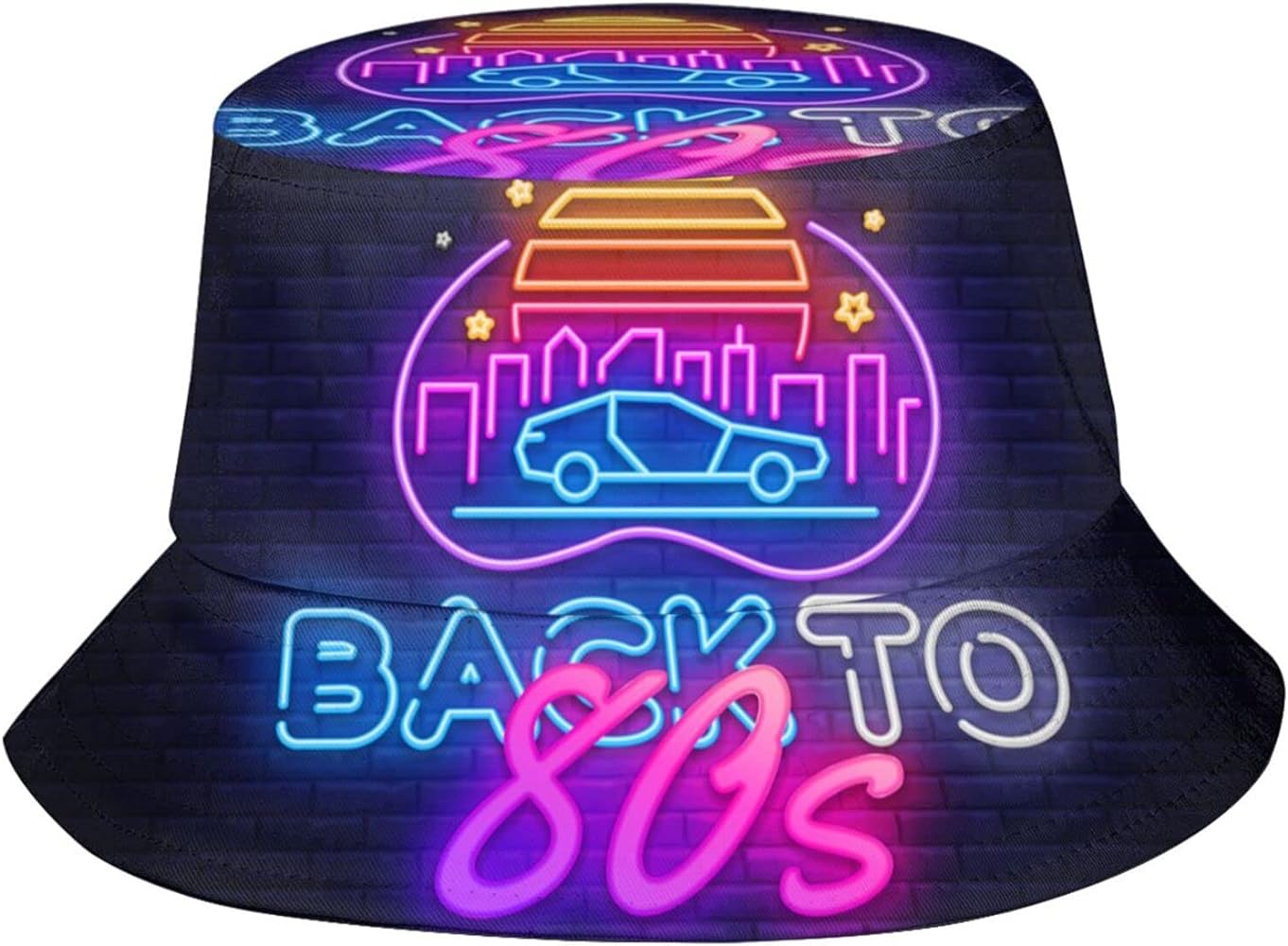 Back to The 80s Neon Retro 1980s Fashion Bucket Hat Fishing Hats Summer Travel Beach Sun Uv Protection Packable Fisherman Cap for Men Women Teens