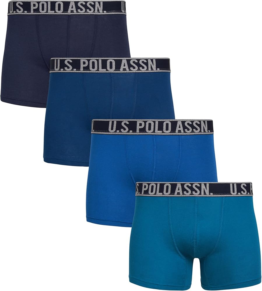 U.S. Polo Assn. Men's Underwear - Classic Boxer Briefs (4 Pack), Size X-Large, TealBlueNavy