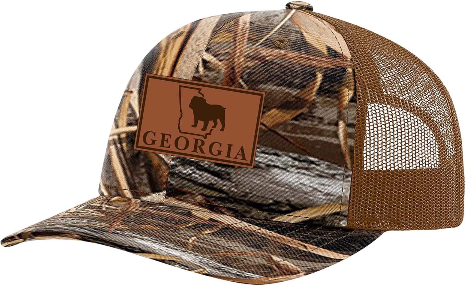 It's All About the South Football in Georgia Laser Engraved Leather Patch Trucker Hat