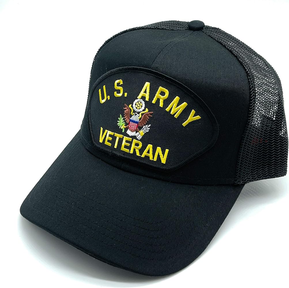 US Army Veteran Patch Mesh Adjustable Baseball Cap