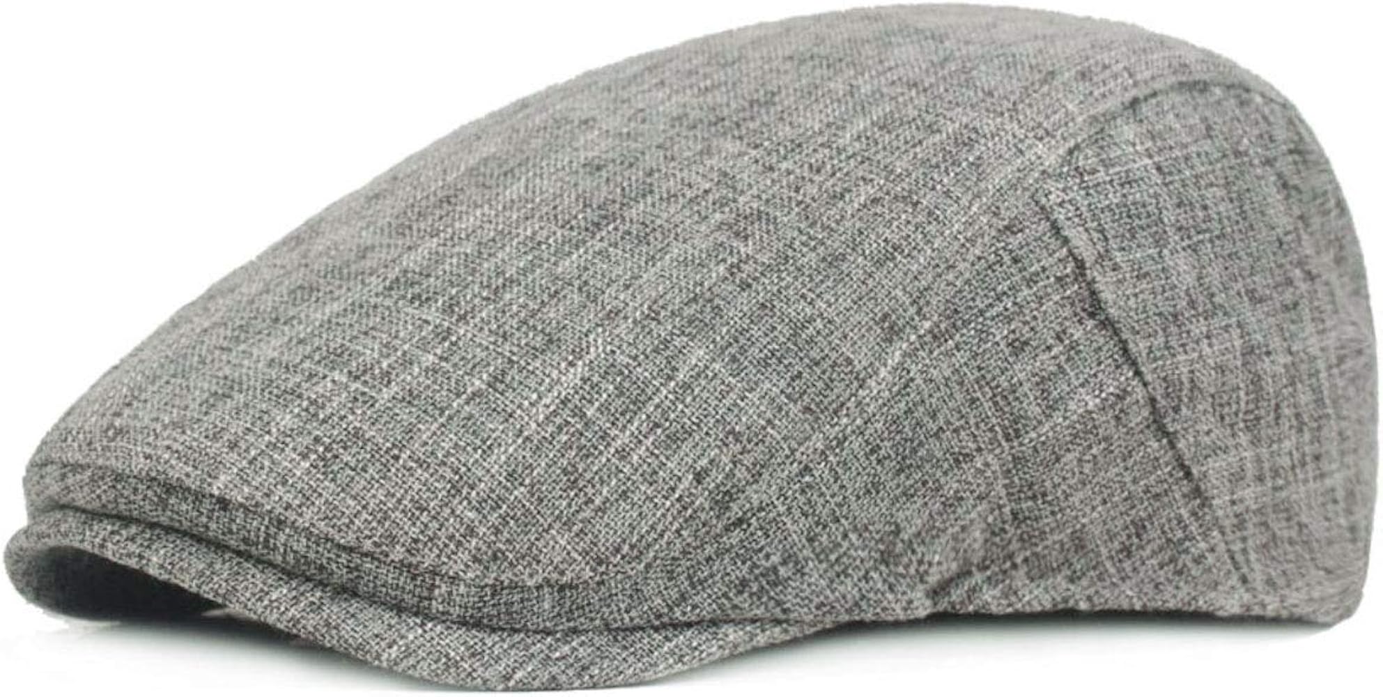 Pure Cotton Hemp Mens Flat Cap Soft Newsboy Beret Cap