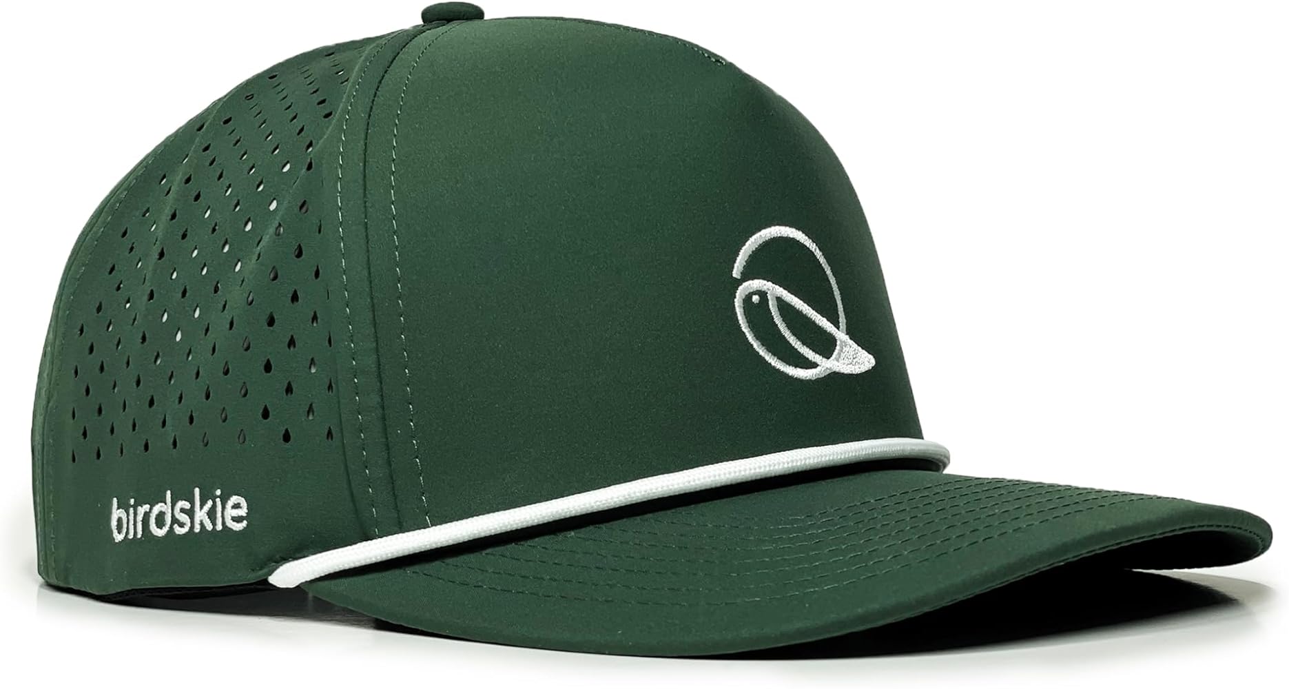 Golf Hat Snapback with Rope Design, Water Proof, Moisture Wicking, Breathable, Quick Drying, High Performance Golf Hat, The Captain 2 Golf Cap Green Hat with White Rope