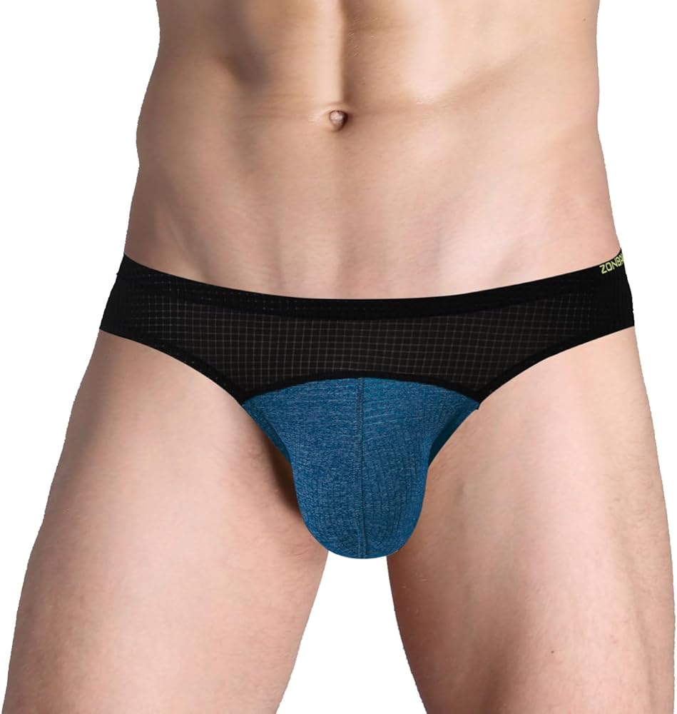 ZONBAILON Mesh Underwear for Men Briefs Enhancing Bulge Big Pouch Underpants Ultra Soft Stretch Breathable M L XL 2XL