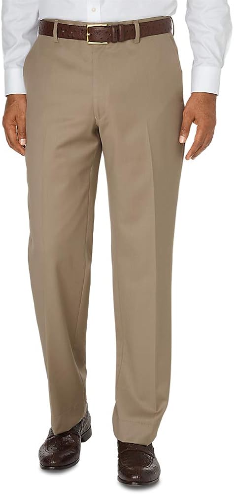 Paul Fredrick Men's Classic Fit Wool Gabardine Flat Front Pants