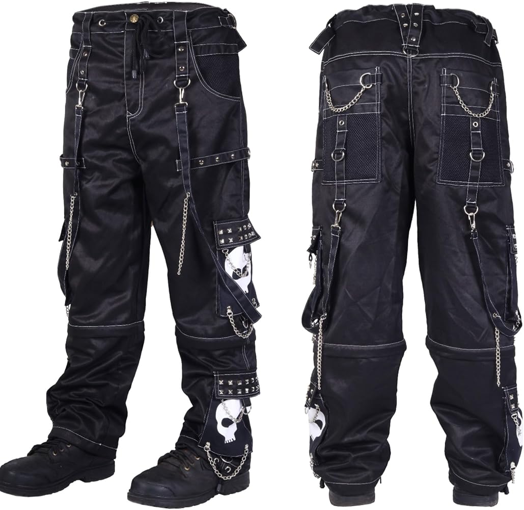 Prime Quality Gothic Bondage Black Big Skull Men Pant Alternative Punk Rock Emo Trouser Pant/USA | Men's Pants | Emo Pants