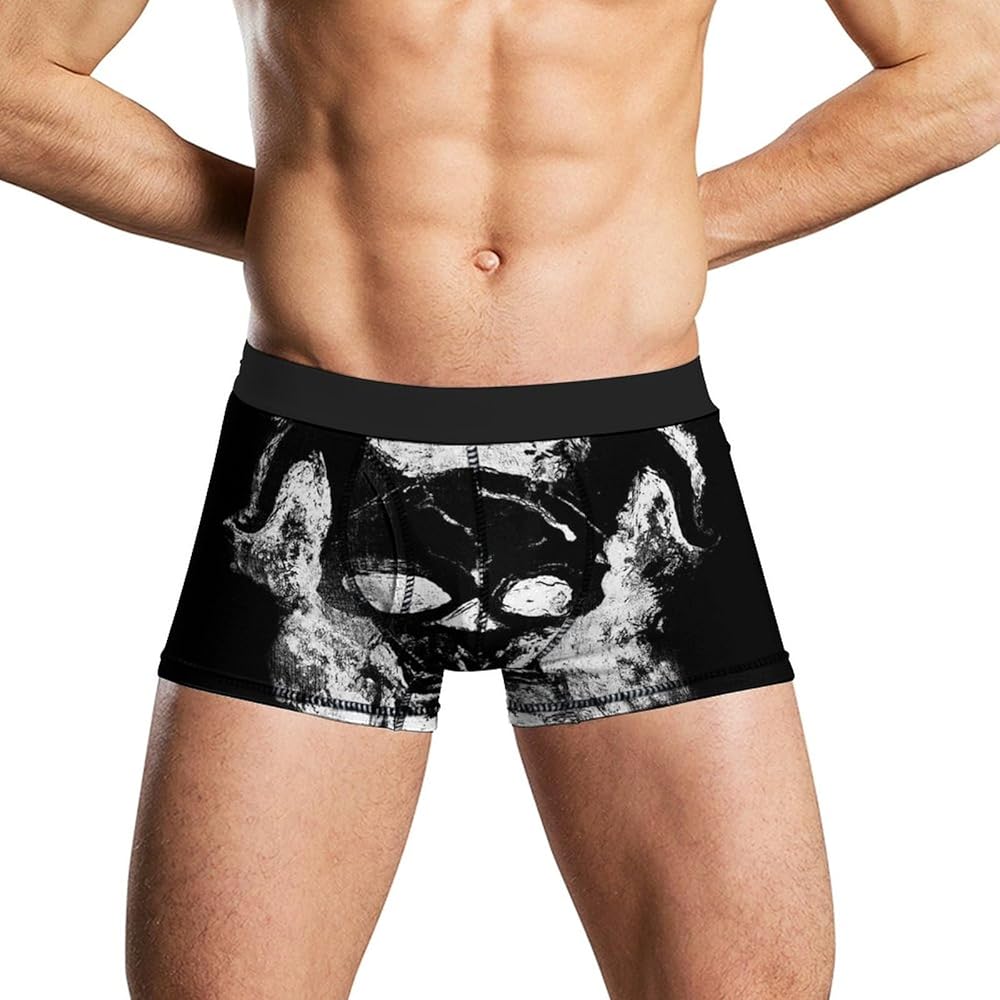 Black And White Evil Demon Face Men's Boxer Briefs Stretch Underwear Soft Comfortable