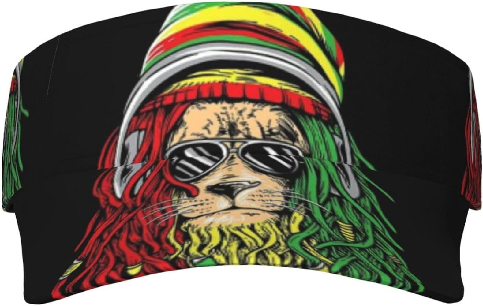 Rasta Lion Jamaican Reggae Love Sport Sun Visor Adjustable Sun Hat Empty Top Baseball Cap Uv Protection Sun for Men and Women