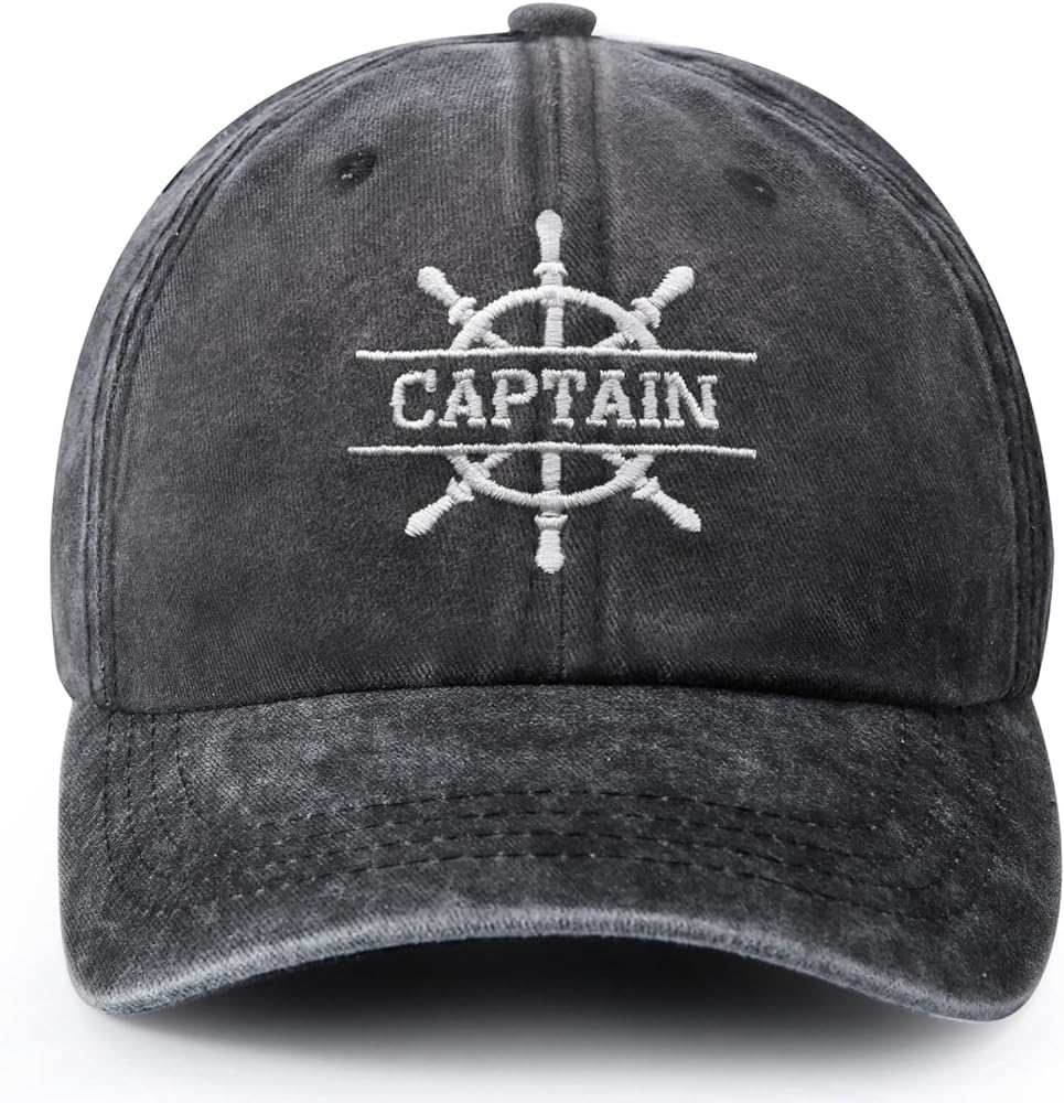 Captain Hat, Boat Captain Hat, Captain Hats for Men Women, Gifts for Boat Owners, Boating Gifts, Navy Baseball Cap