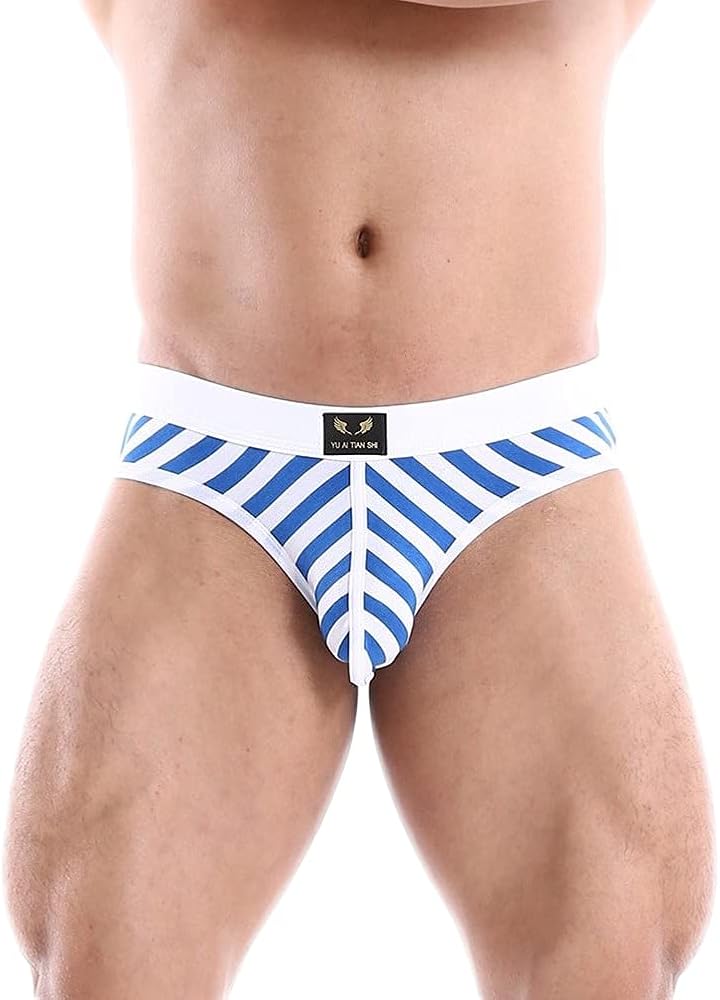 Men Briefs Underwear Cotton Mens Stripe Low Rise Brief Comfortable Underpants