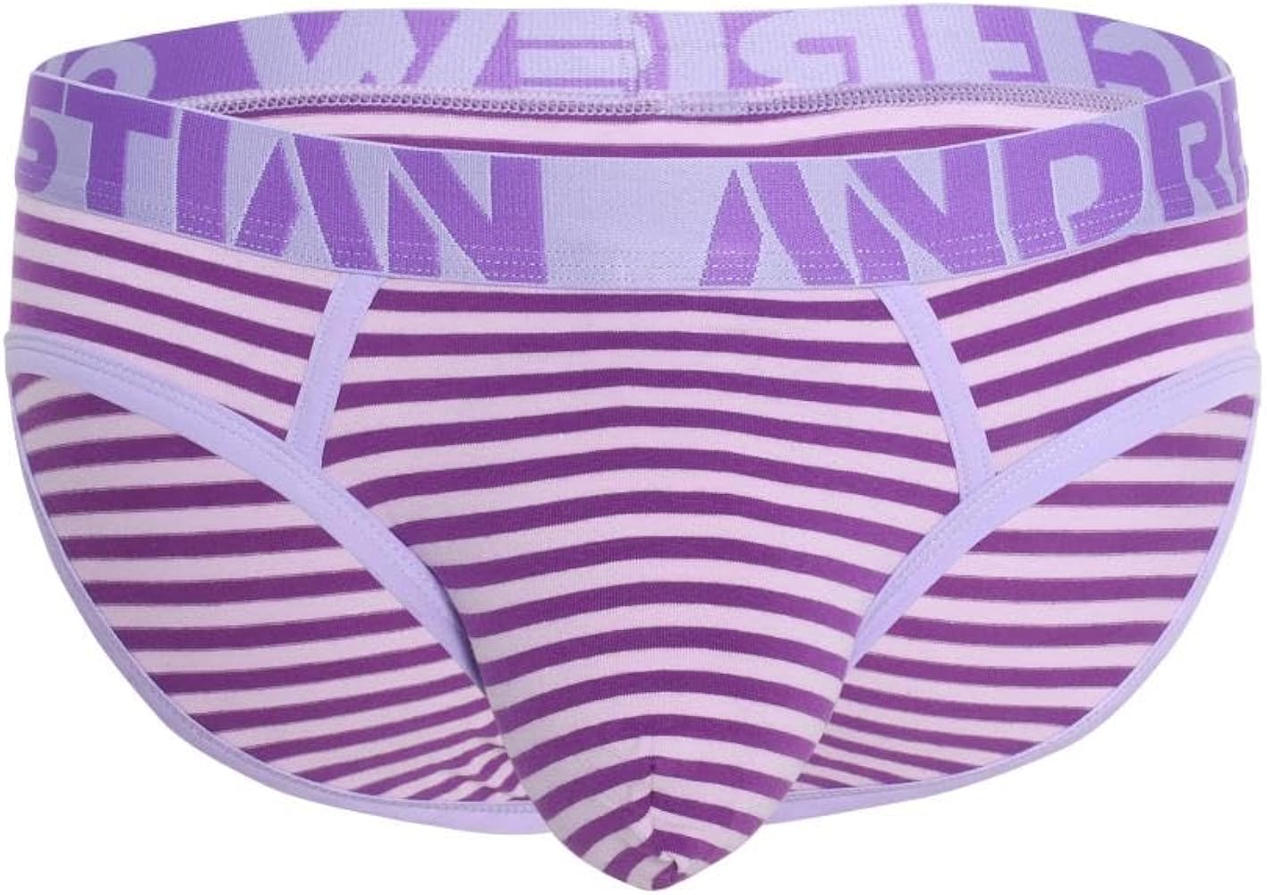 Andrew Christian Lavender Stripe Brief w/ALMOST NAKED, Lavender Stripe, Large