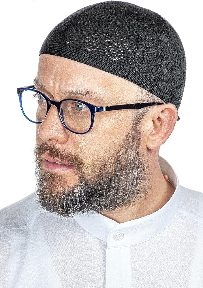 ihvan online Turkish Muslim Knitting Kufi Hats for Men, Taqiya, Takke, Peci, Islamic Caps, Islamic Gifts, Standart Size