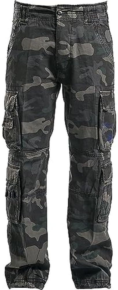 Brandit Authentic Cargo Pants for Men - Extra Long Drawstring, Rear and Cargo Pockets, and Belt and Hanging Loops