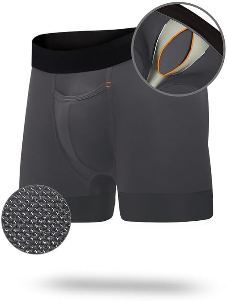 Apex E M F Blocking Boxer Briefs for Men, Patented Ball Pouch Design, Anti Odor Silver Fabric, No Ride Up Legs