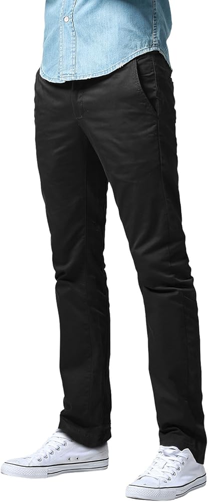 Match Men's Slim Fit Straight Leg Casual Pants(32, 8122 Black)