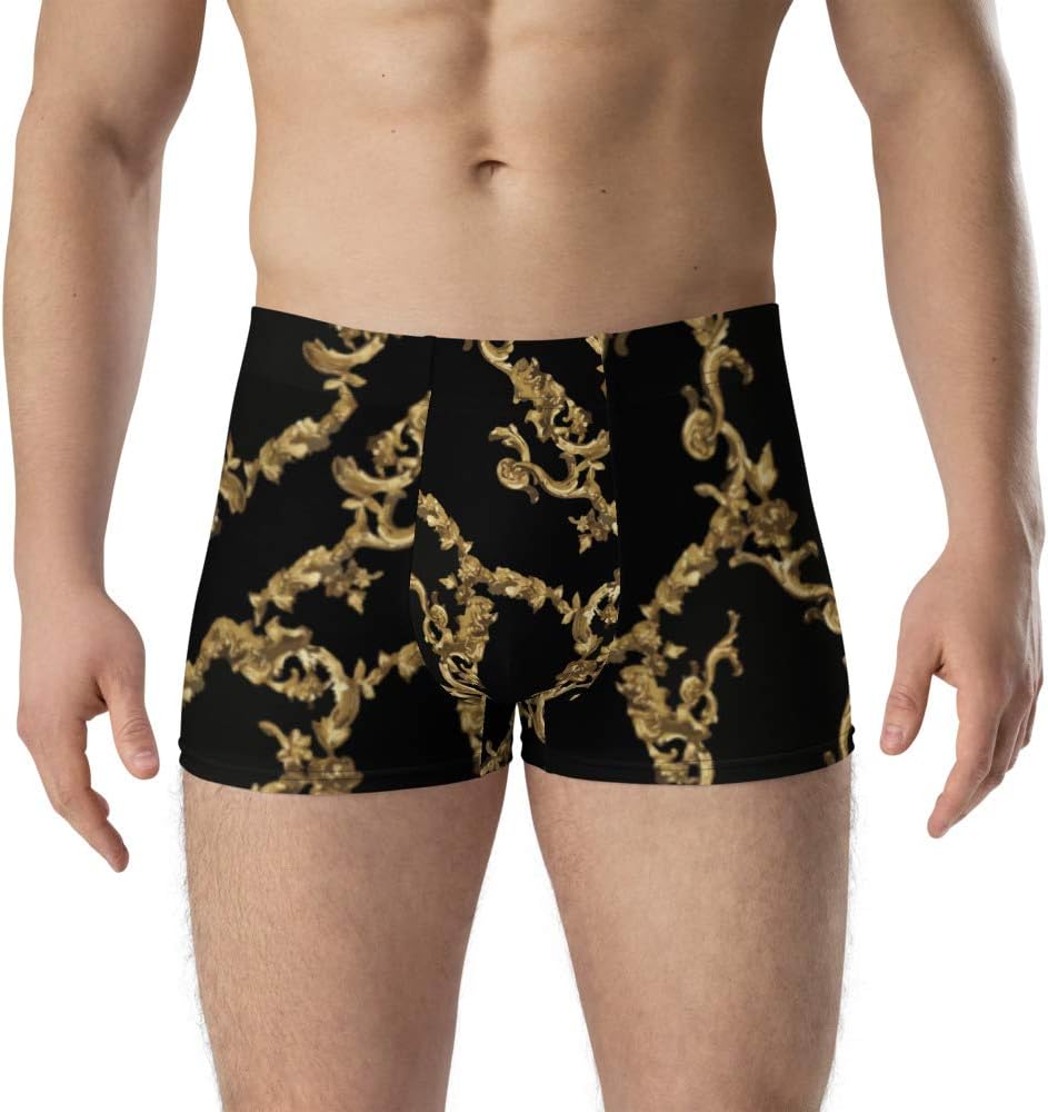 Boxer Briefs Underwear Men’s Branched Gold Baroque Black