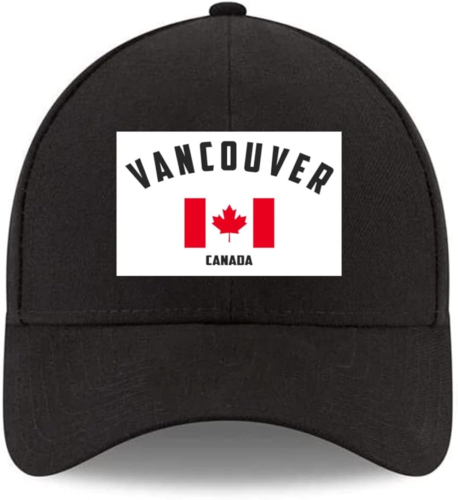 Vancouver City Canada Cotton Baseball Hat Trucker Hat for Men Women Retro Vintage Hats Baseball Cap Adjustable Dad Hat Classic Black