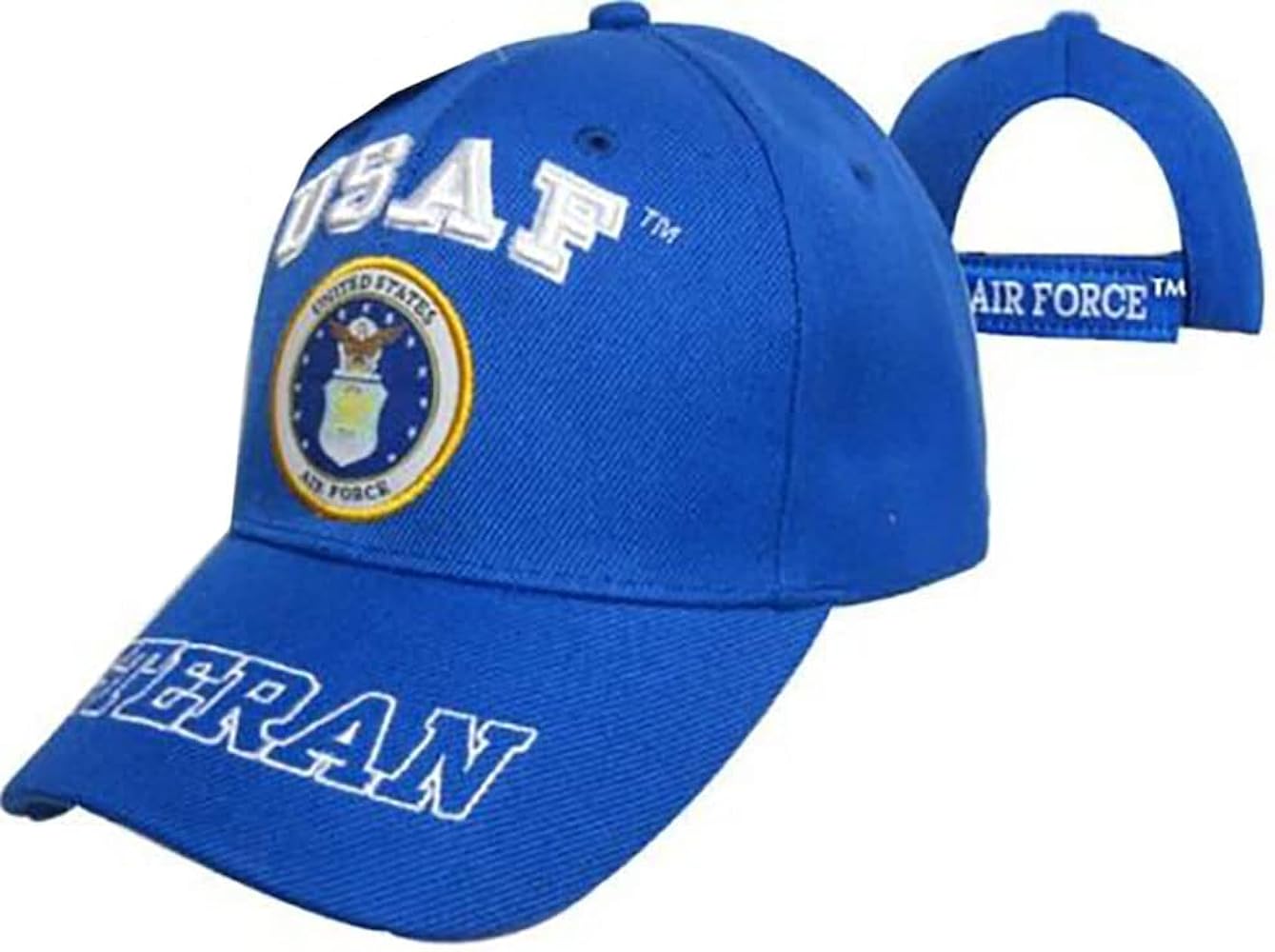 US Air Force Veteran Letters On Bill Crest Blue Embroidered Cap Hat CAP593DA