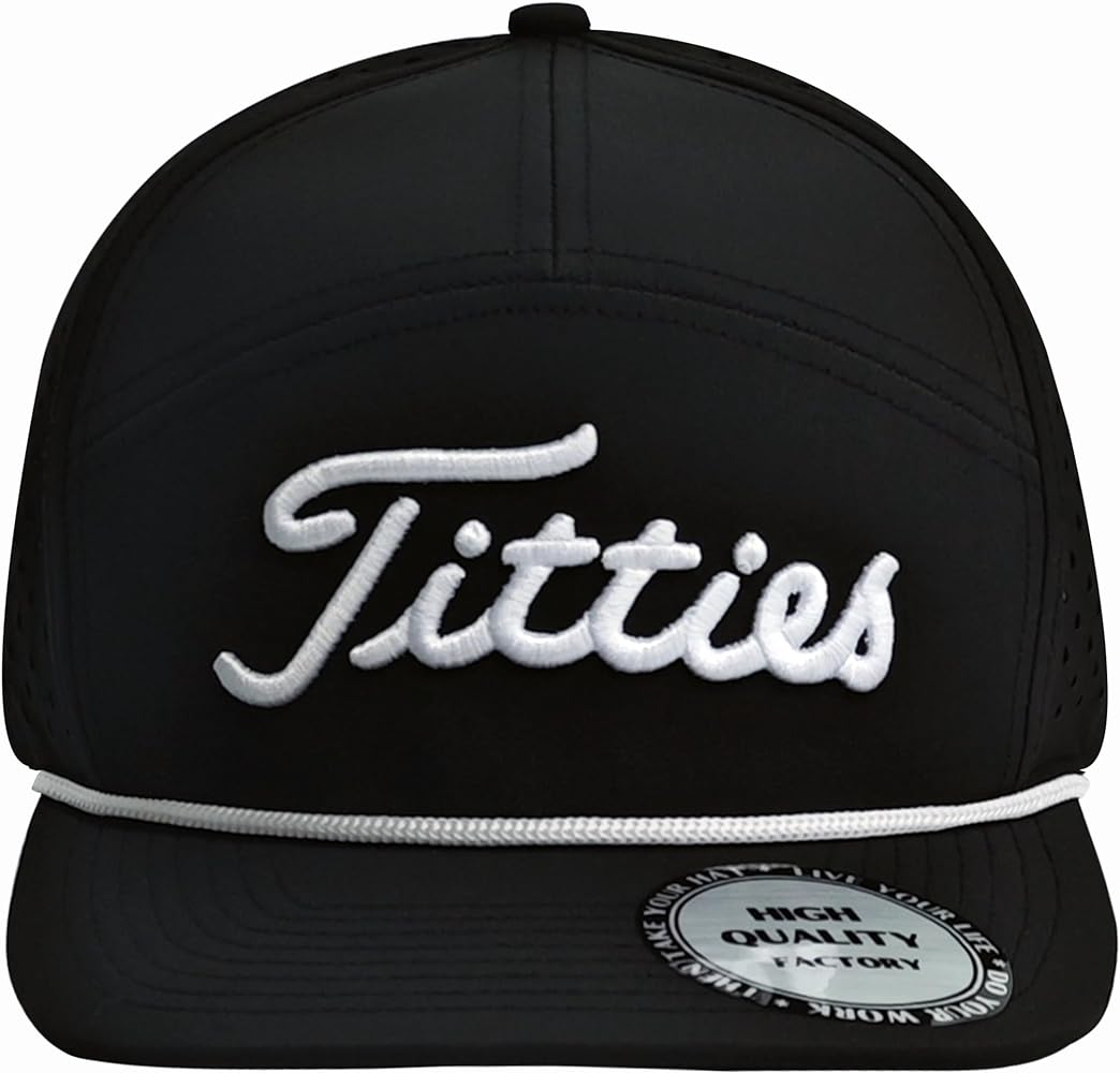 Funny Titteiss Golf Hats Flat Bill for Men Women,Titties Golf Gifts Baseball Cap for Adults Humor