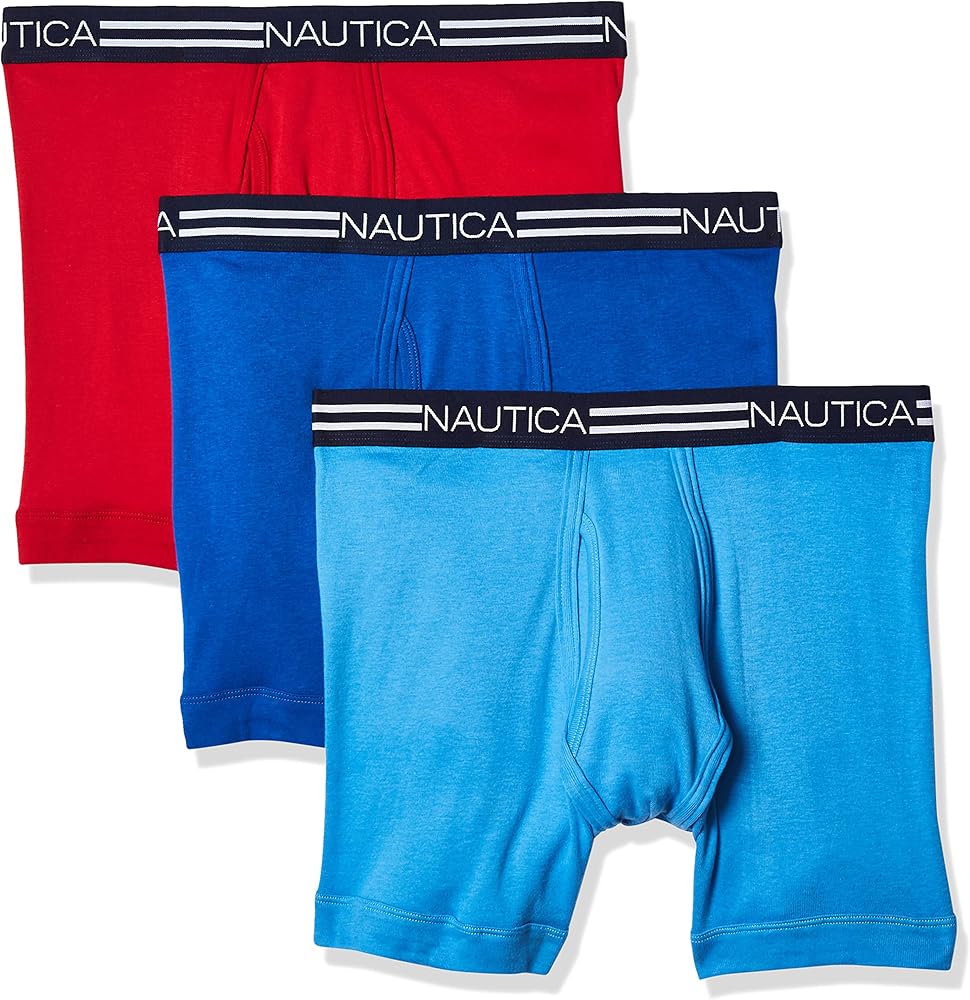 Nautica Men's Classic Cotton Boxer Brief Multi Pack