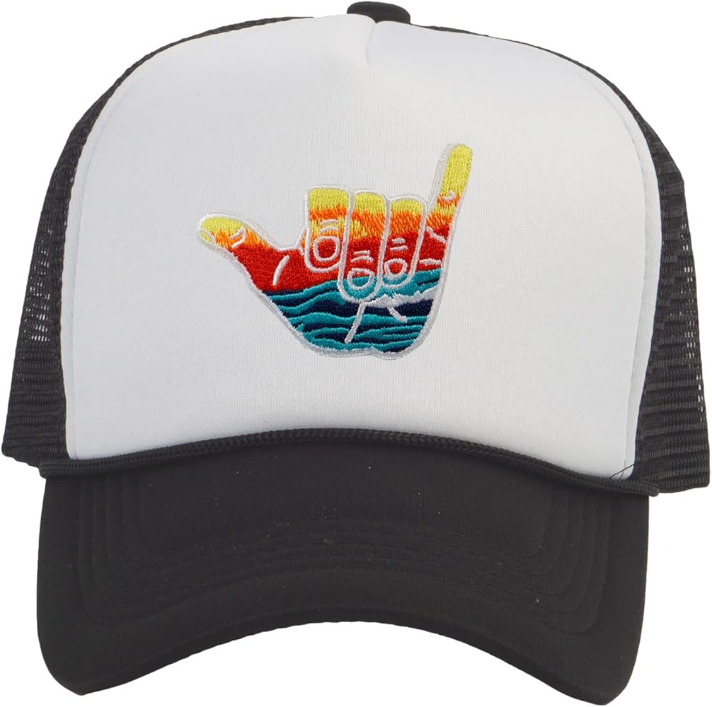 Gravity Threads Shaka Learn to Surf Patch Trucker Hat - White/Black