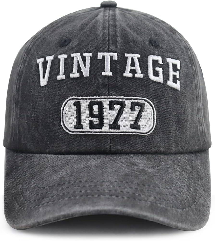 Vintage 1970 1971 1972 1973 1974 1975 1976 1977 1978 1979 Hat for Men Women, Funny Adjustable Cotton Birthday Baseball Cap