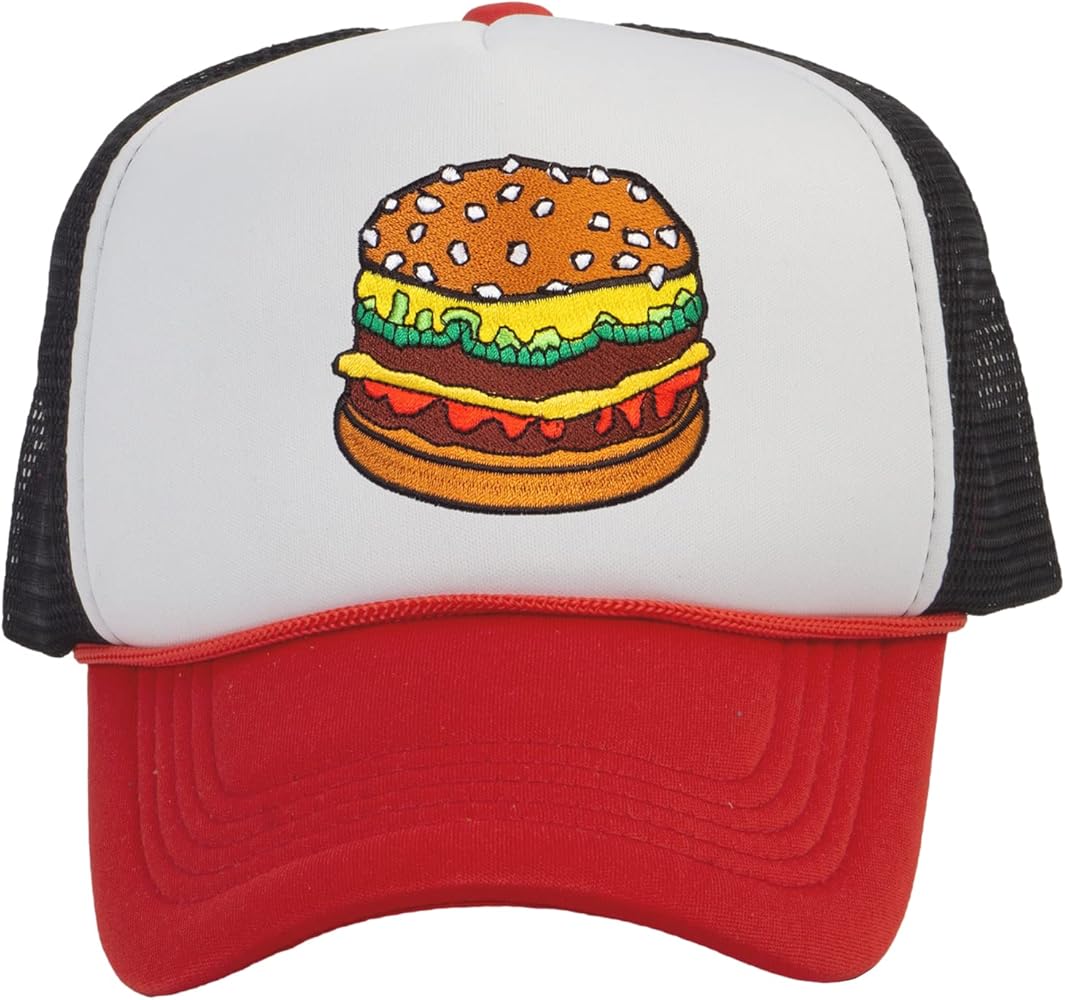 TOP HEADWEAR Hamburger Cheeseburger Trucker Hat - Men's Snapback Burger Food Cap