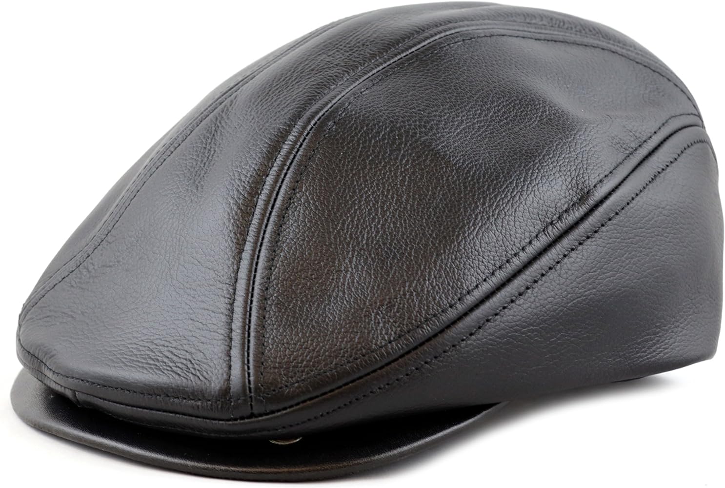 The Hat Depot - Made in USA Proudly Premium Quality Genuine Leather Gatsby Ivy Soft Ascot Hat