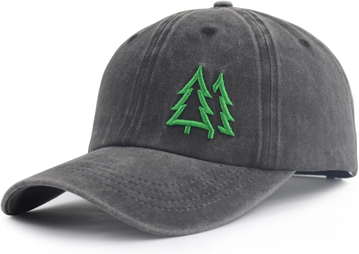 Pine Trees Hats for Men Women, Adjustable 3D Embroidered Cotton Summer Outdoors Baseball Cap