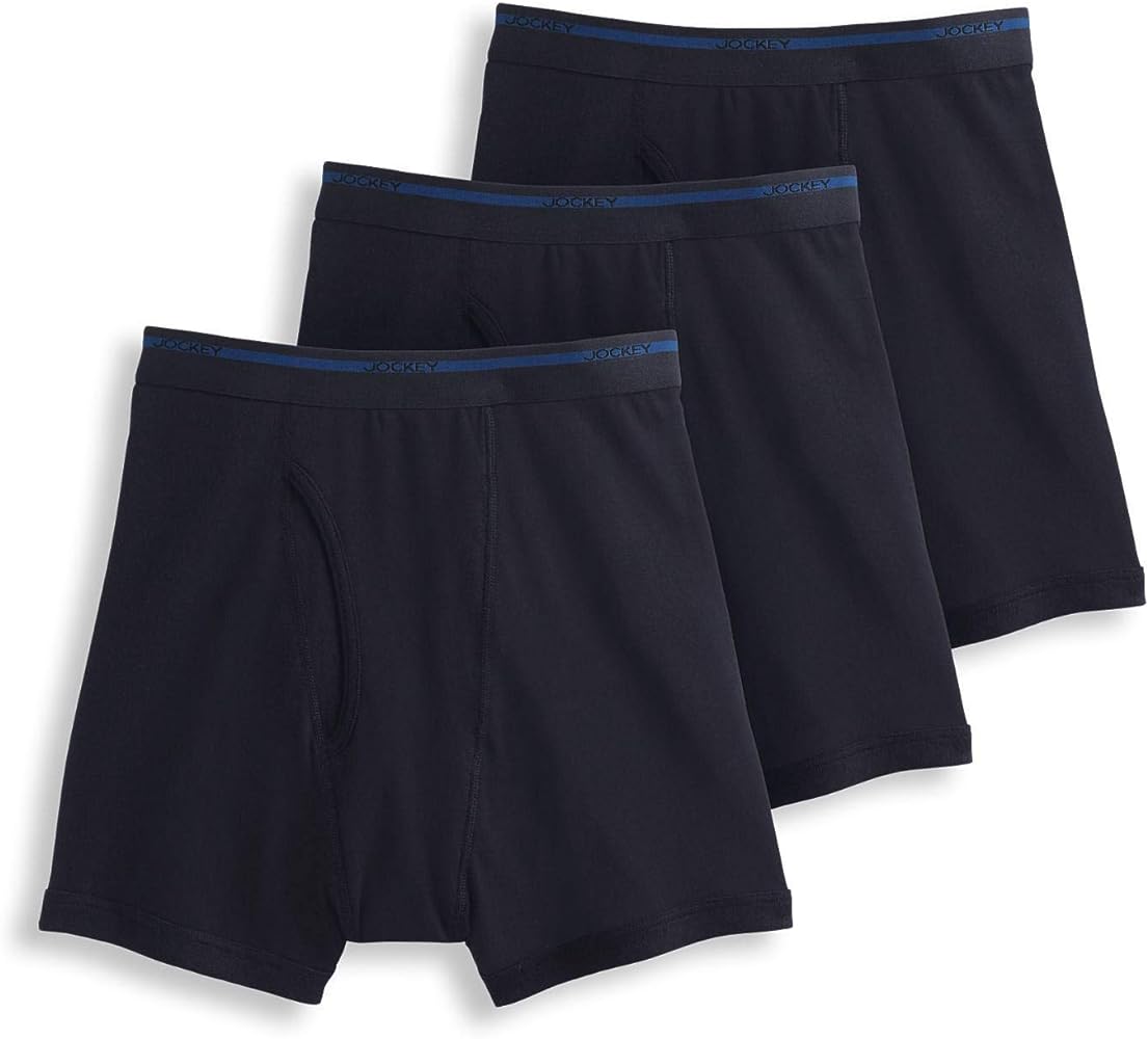 Jockey Men's Underwear Lightweight Classic Boxer Brief - 3 Pack, black, M