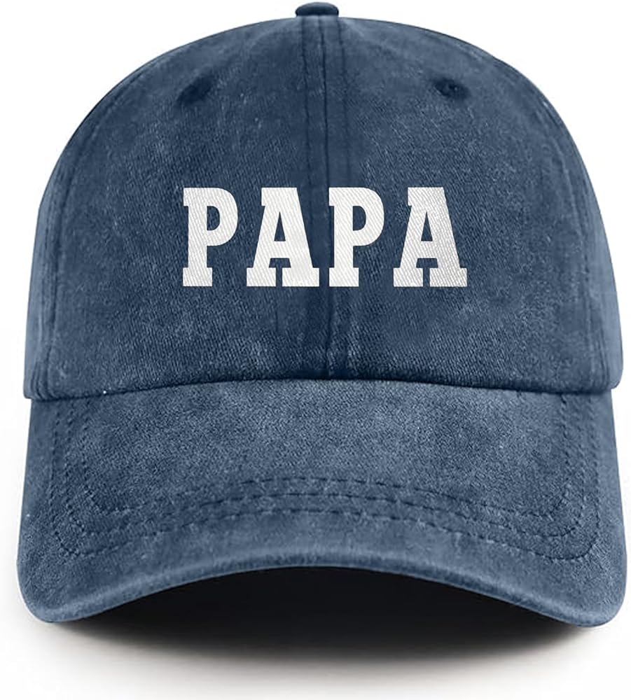 Papa Hat Adjustable Vintage Washed Cotton Dad Baseball Cap Gifts for Men Grandpa Dad Husband