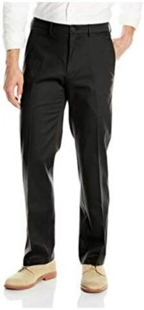 Haggar Men's in Motion Performance Straight Fit Stretch Pants (34W x 29L, Black)