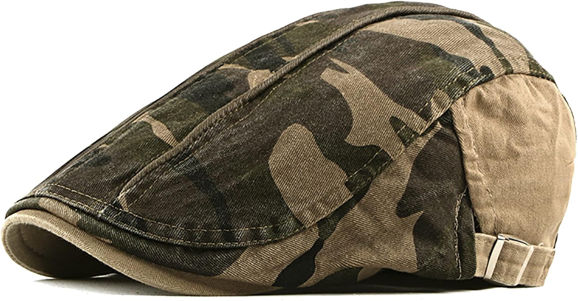 Newsboy Men's Hat Camo Cotton Classic Adjustable Cap Flat Soft Hunting Golf