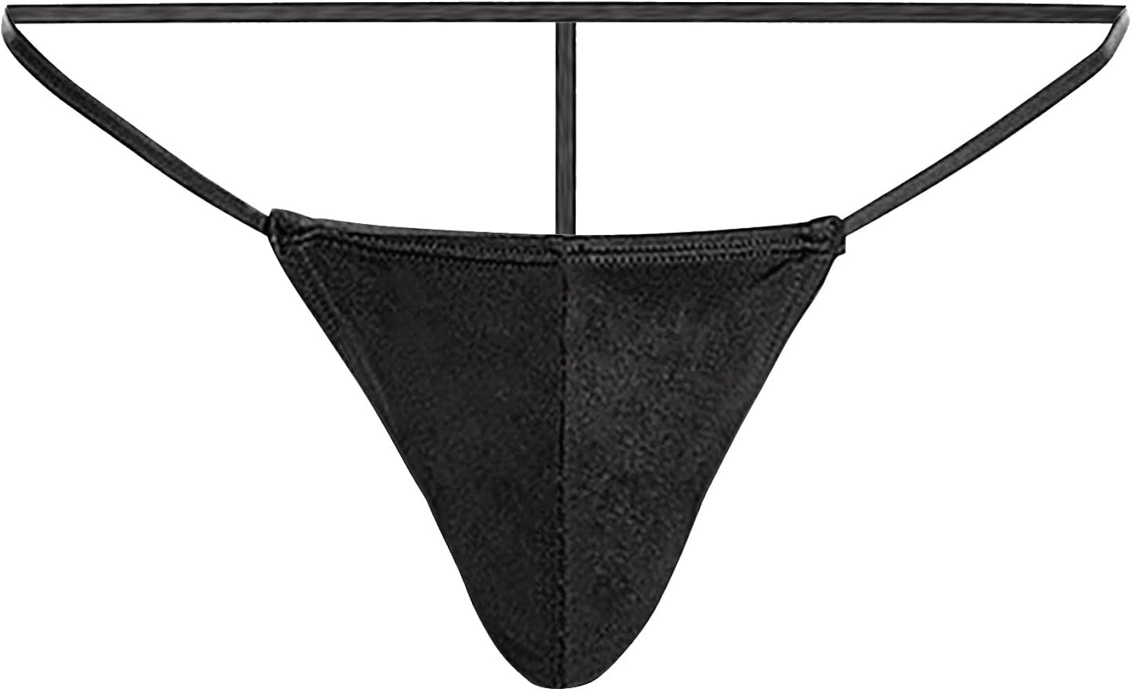 Men's Sexy Thong Pouch Underwear Low Rise G-String Breathable Cotton Relaxed Cooling Supportive Black