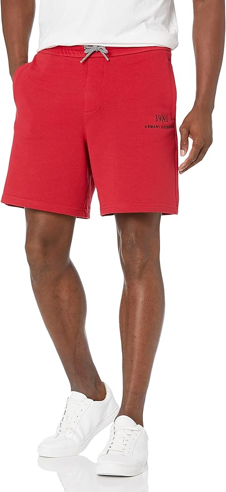 Armani Exchange Men's Drawstring 1991 Heritage Logo Jogger Shorts