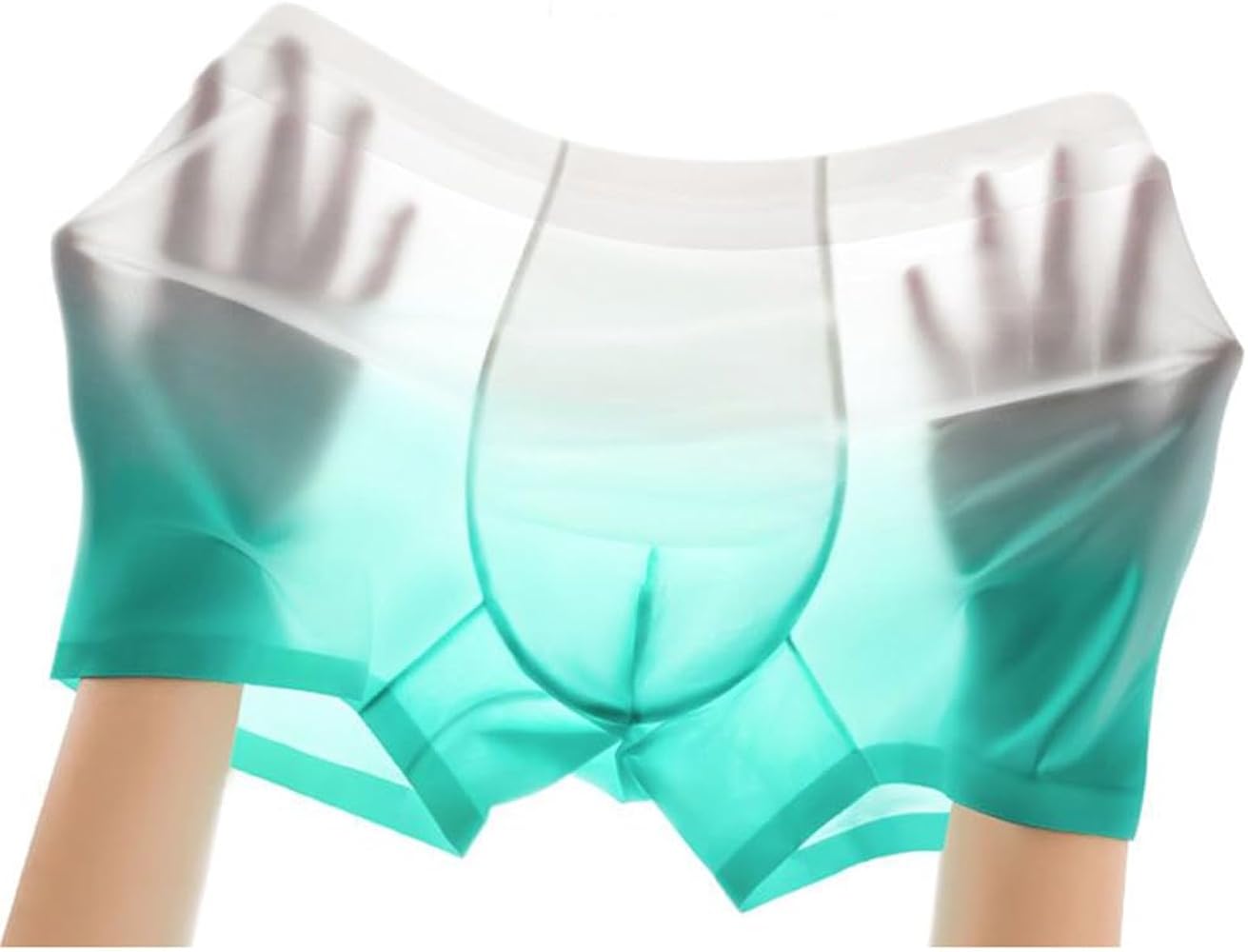 GAOGAO Breathable Men's Ice Silk Underwear with Gradient Color Fast Drying Sports Box Briefs