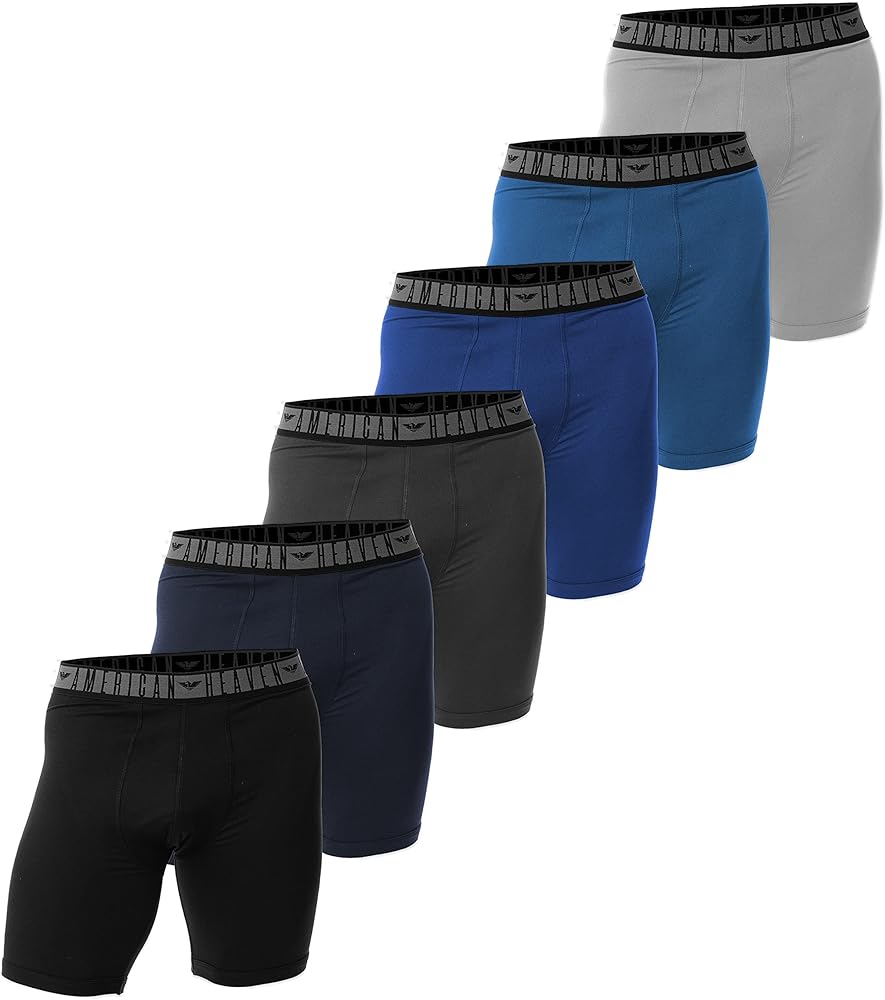 AMERICAN HEAVEN Men's Boxer Briefs | Ultra Soft Micro Fiber Stretch Fitted Boxer Brief -Pack of 6