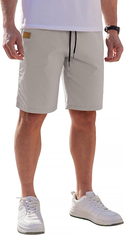 COOFANDY Mens Casual Shorts Stretch Drawstring Summer Beach Shorts Chino Golf Shorts with Pockets