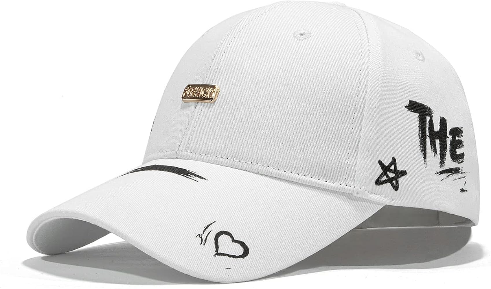 Trendy Unisex Graffiti Baseball Cap, Adjustable Cotton Baseball Cap for Men & Women, Athletic Streetwear Hat