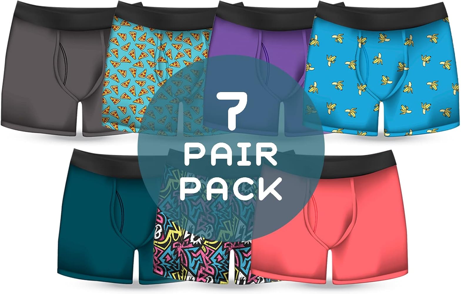 A Weeks Worth Men's Boxer Briefs 7 Pack