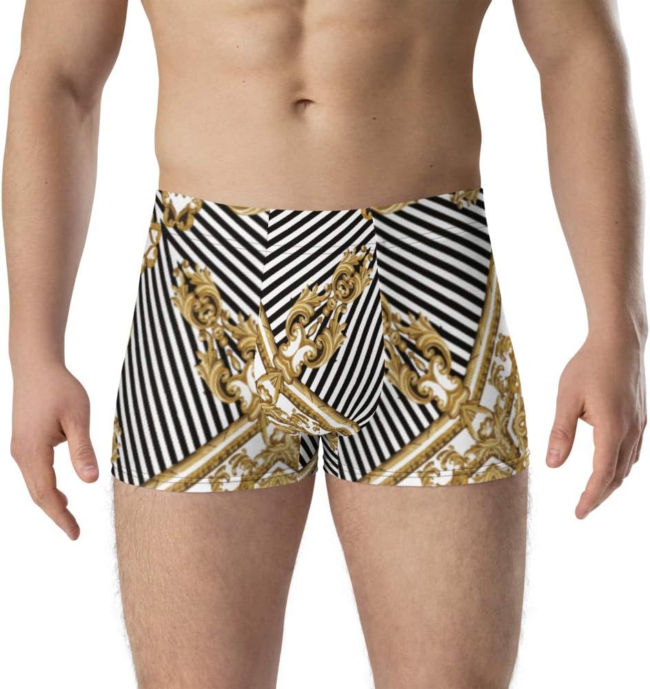 Boxer Briefs Underwear Men’s Harp Gold Luxury Coal Black Stripe White