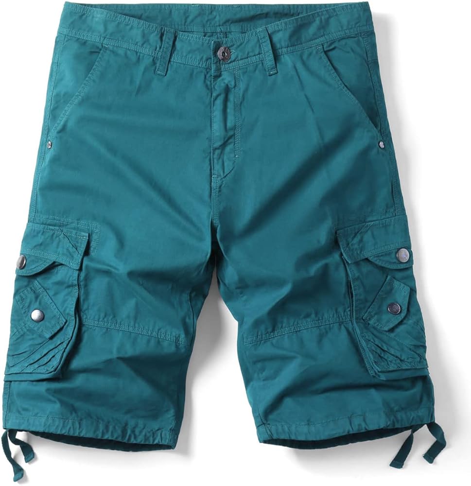 Men's Cargo Shorts Cotton Relaxed Multiple pockets Quarter shorts