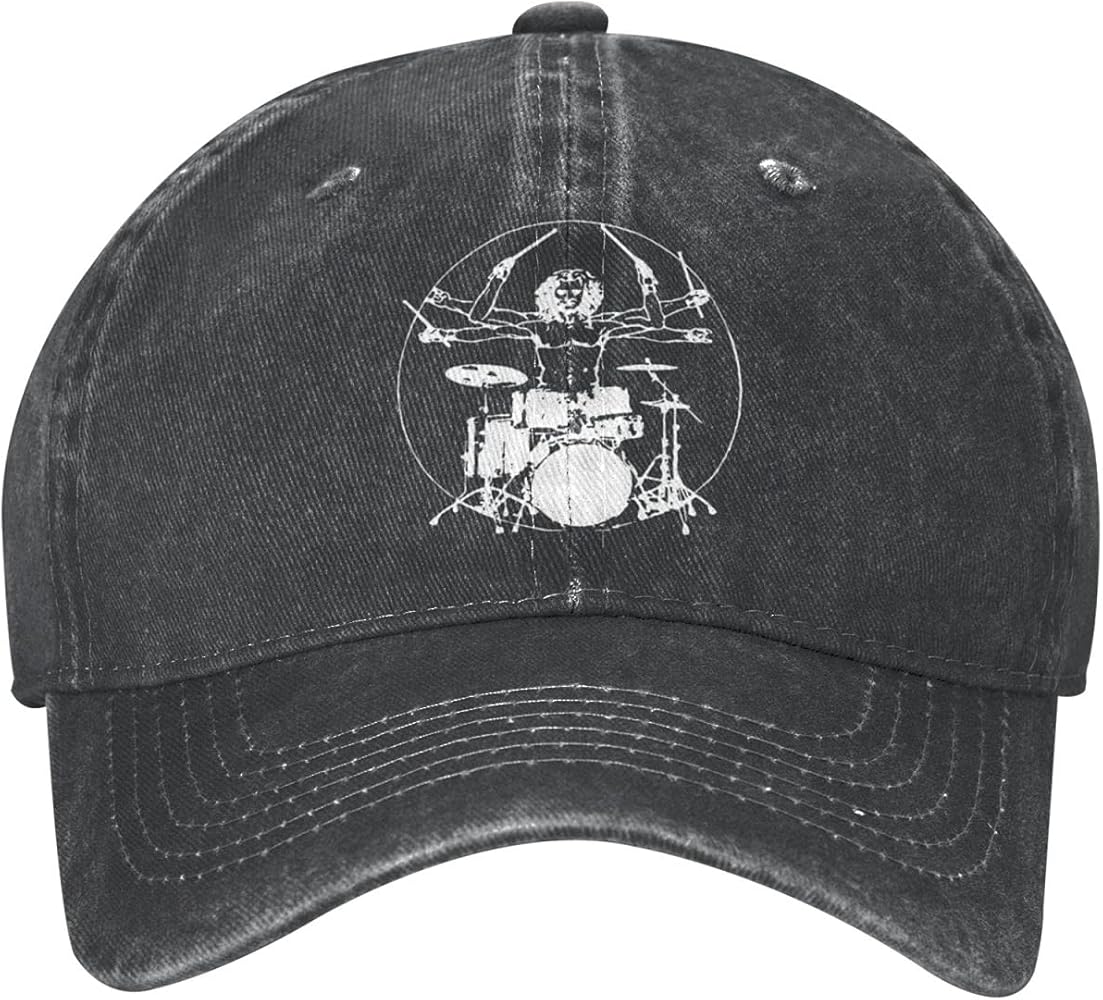 Da Vinci Drums Baseball Cap Cotton Cowboy Hat Retro Washed Adjustable Gift