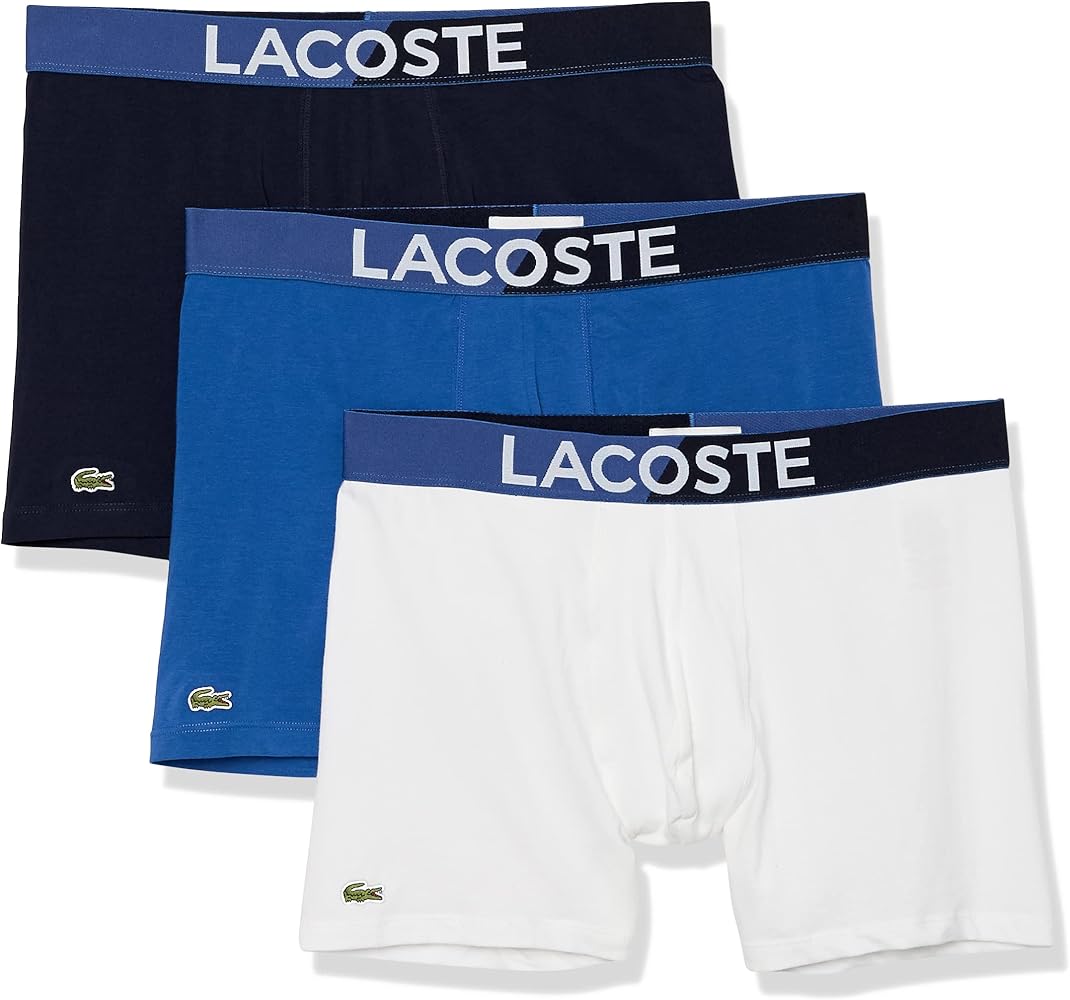 Lacoste Men's Branded Waist Boxer Brief Three-Pack