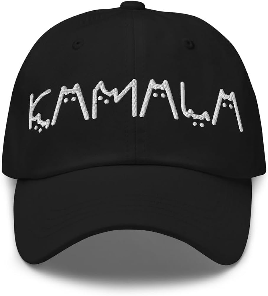 Kamala Cat Letter Hat (Embroidered Dad Cap) Kamala Harris Cat Lettering