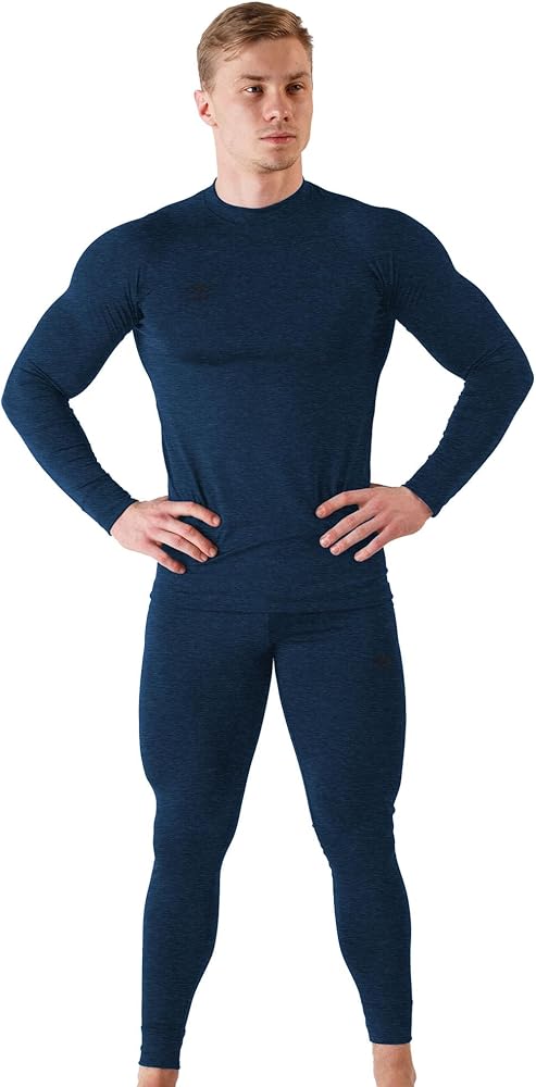 Umbro Mens Thermal Underwear Set - Warm Mens Thermal Shirt & Long Johns - Cold Weather Undershirt - Insulated Winter Pajama